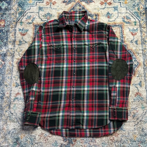 Vintage Polo Ralph Lauren Plaid Flannel Button-up Shirt Large - Picture 1 of 5